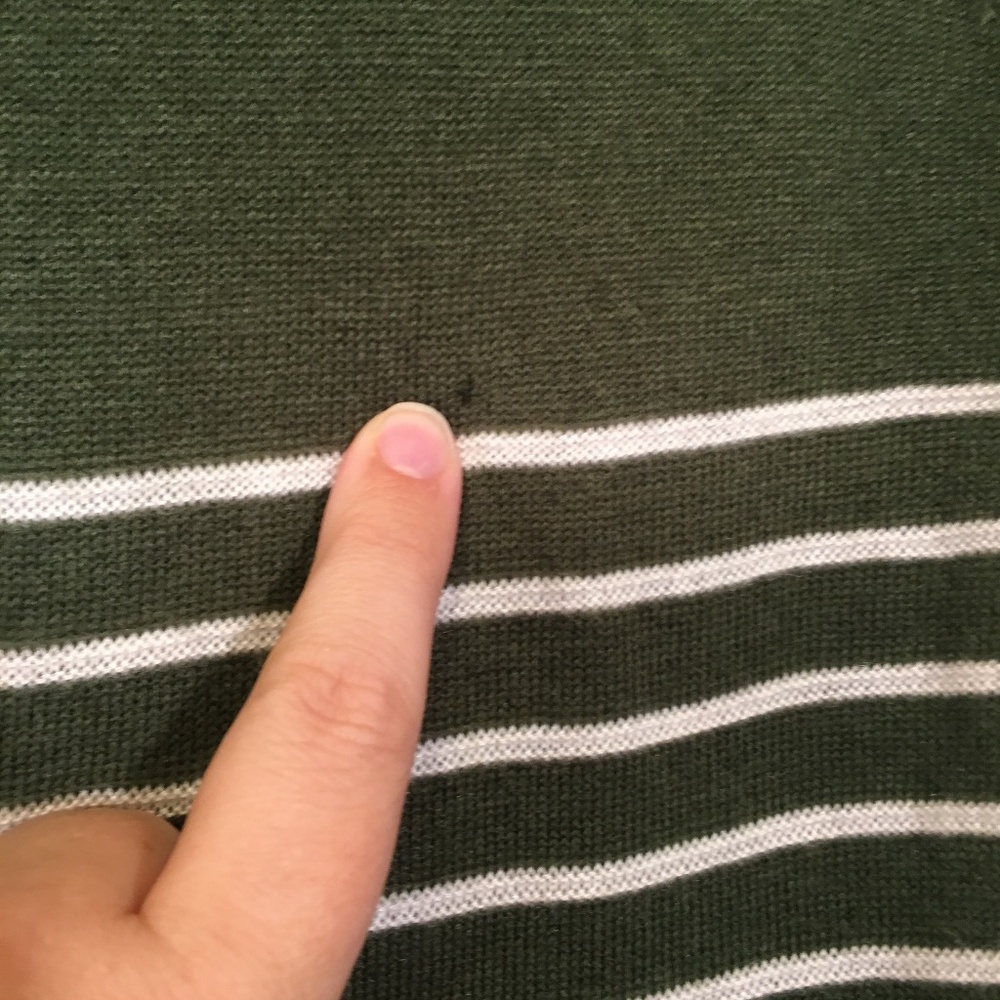 Zara Olive Green Striped Sweater - Picture 5 of 6